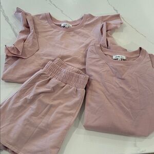Another Love Tara Sweatshirt Set with Shorts and Short Sleeve Top 3 Pcs